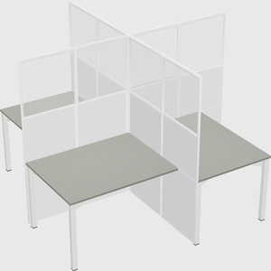 Quad office cubicles