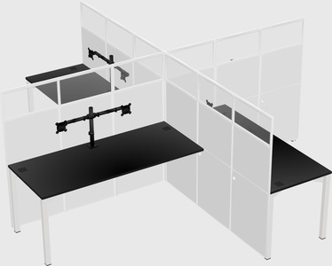 Quad office cubicles