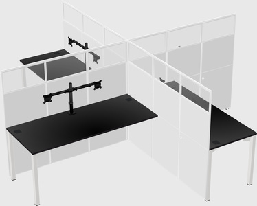 Quad office cubicles