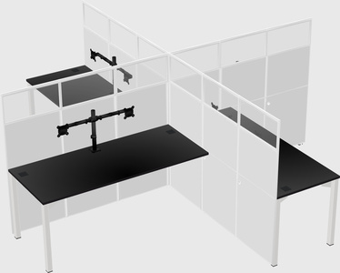 Quad office cubicles