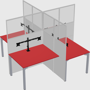Quad office cubicles