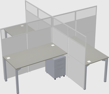 Bureaux à quatre cabines