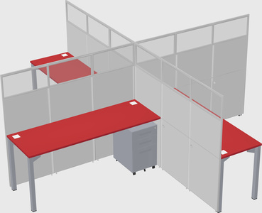 Quad office cubicles