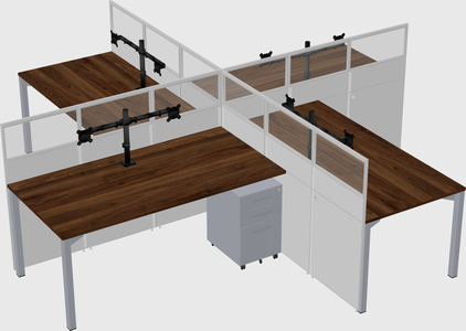 Quad office cubicles