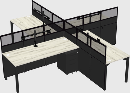 Quad office cubicles