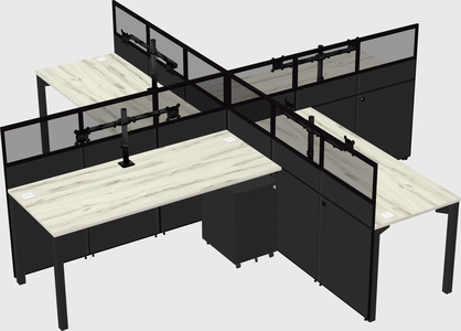 Quad office cubicles