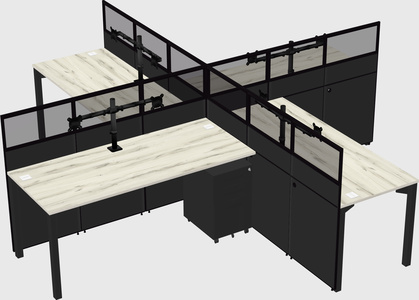 Quad office cubicles