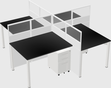 Quad office cubicles
