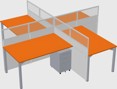 Quad office cubicles