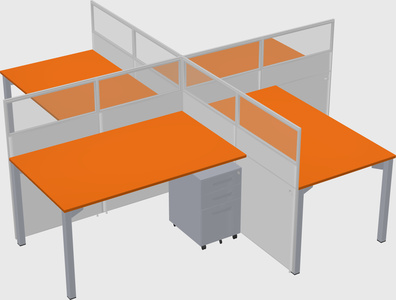 Quad office cubicles