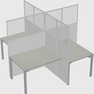 Quad office cubicles