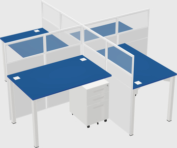 Quad office cubicles
