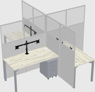 Quad office cubicles