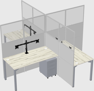 Quad office cubicles
