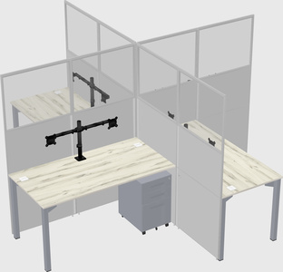 Quad office cubicles