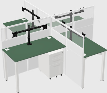 Quad office cubicles