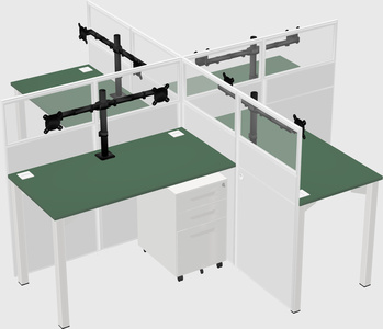 Quad office cubicles