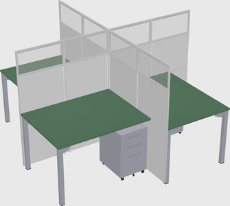 Quad office cubicles