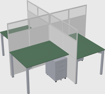 Quad office cubicles