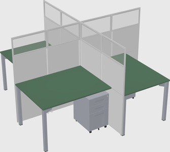 Quad office cubicles