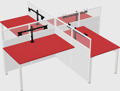 Quad office cubicles