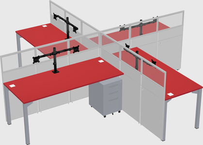 Quad office cubicles