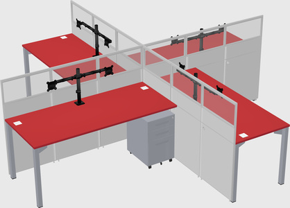 Quad office cubicles
