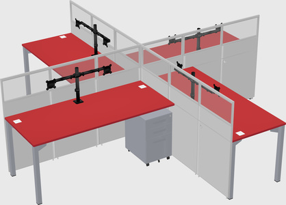 Quad office cubicles