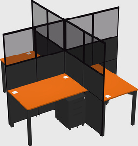 Bureaux à quatre cabines