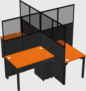Bureaux à quatre cabines