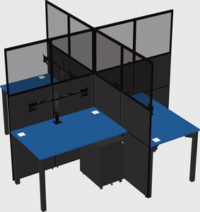 Quad office cubicles