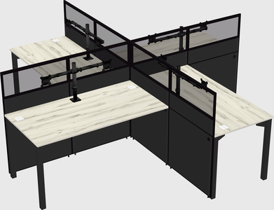 Quad office cubicles