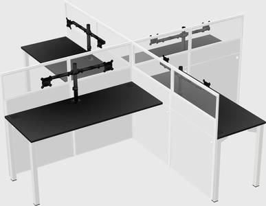Quad office cubicles