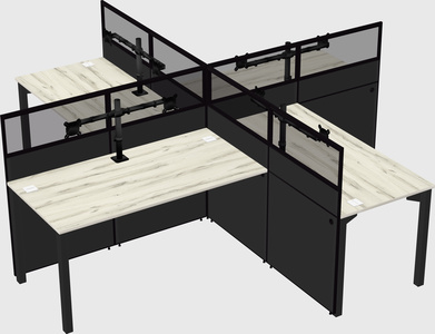 Quad office cubicles