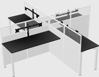 Quad office cubicles