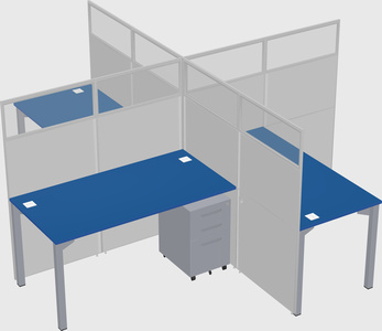 Quad office cubicles