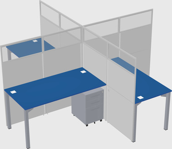 Quad office cubicles