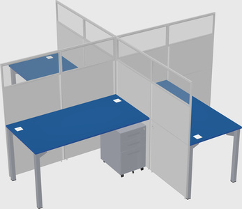 Quad office cubicles