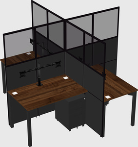 Bureaux à quatre cabines
