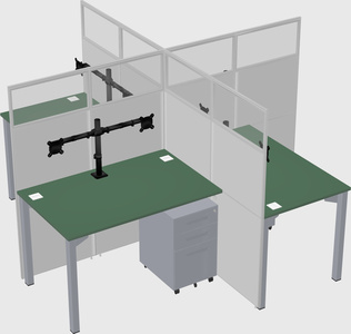 Quad office cubicles