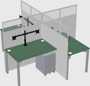 Quad office cubicles