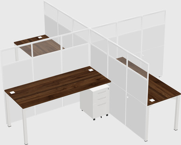 Quad office cubicles