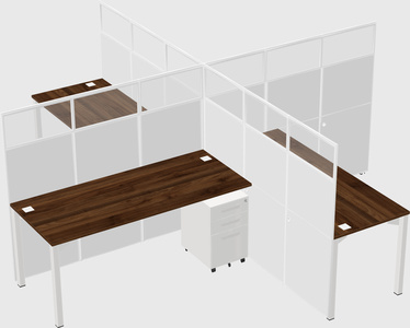 Quad office cubicles