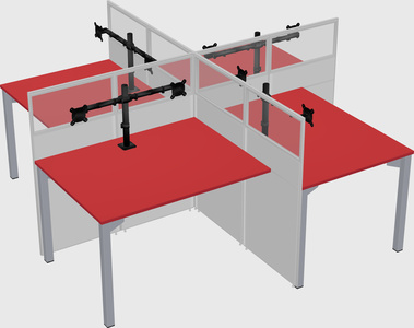 Quad office cubicles