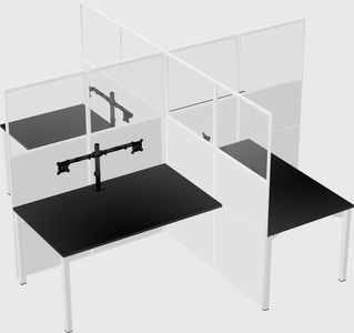 Quad office cubicles