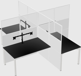 Quad office cubicles