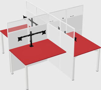 Quad office cubicles