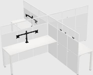 Quad office cubicles