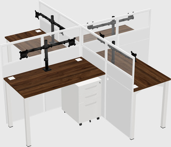 Quad office cubicles