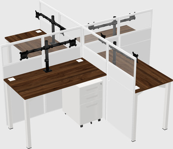 Quad office cubicles